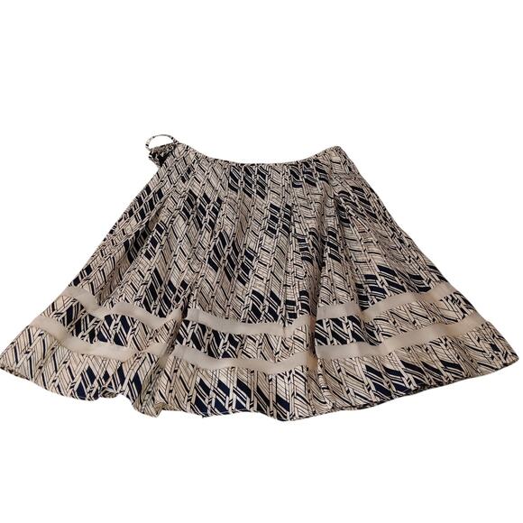 NEW 100% Silk Pleated Skirt 2‎ Kenneth Cole Cream Blue Dressy Career Event - Picture 11 of 11